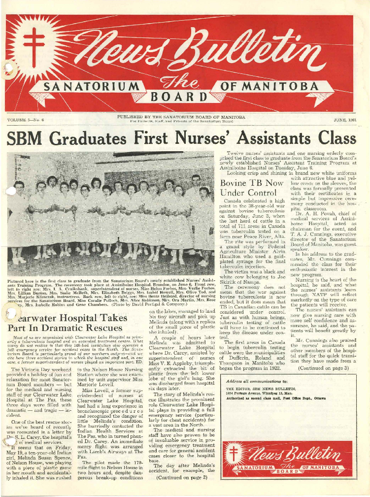 Image of cover: Sanatorium Board of Manitoba - News Bulletin - June 1961