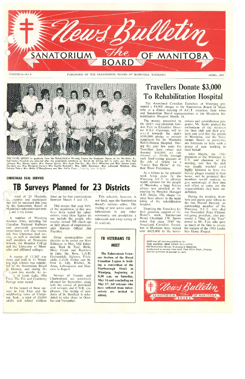 Image of cover: Sanatorium Board of Manitoba - News Bulletin - April 1964