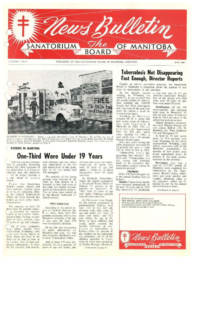 Image of cover: Sanatorium Board of Manitoba - News Bulletin - May 1964