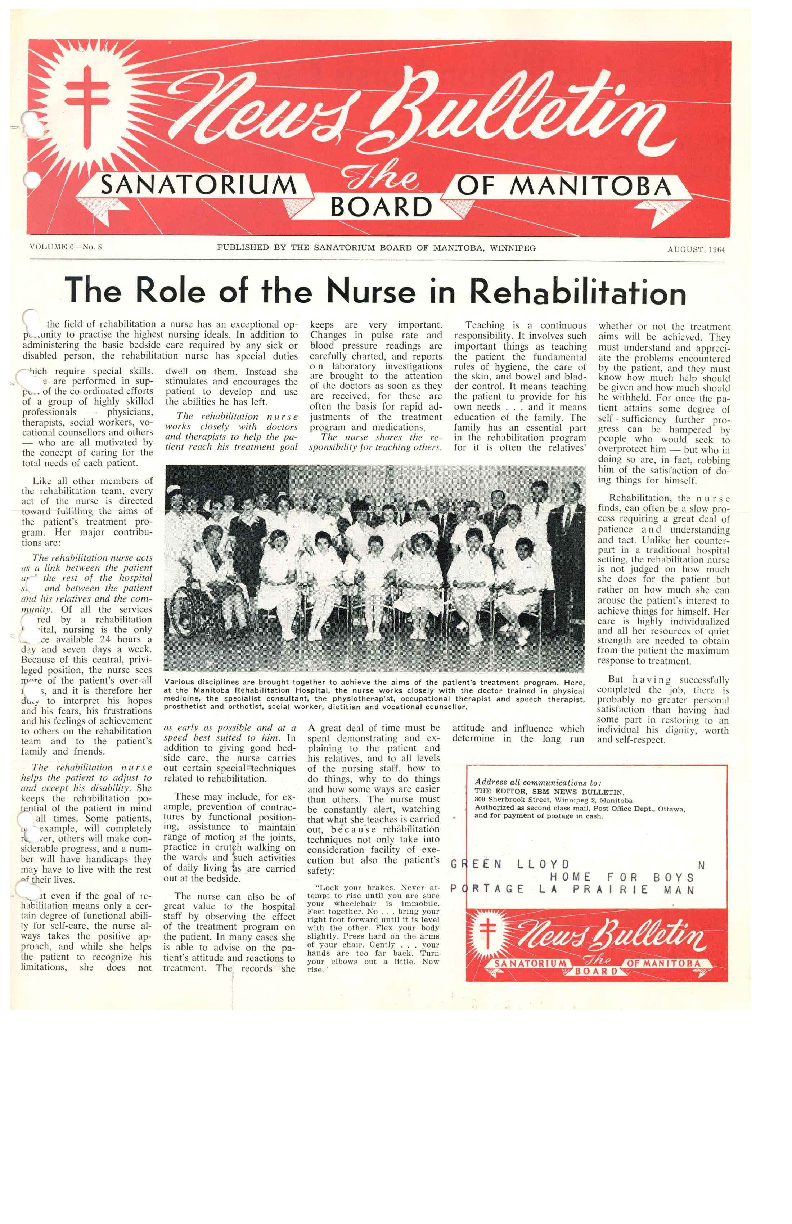 Image of cover: Sanatorium Board of Manitoba - News Bulletin - August 1964